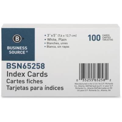 Business Source Plain Index Cards (65258)