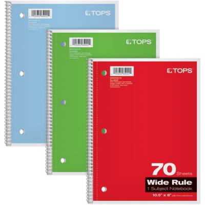 TOPS Oxford Wide Rule 1-Subject Spiral Notebook (65029)