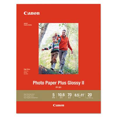 Canon Photo Paper Plus Glossy II, 8.5 x 11, Glossy White, 20/Pack (1432C003)