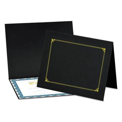 Universal Certificate/Document Cover, 8 1/2 x 11 / 8 x 10 / A4, Black, 6/PK (UNV76895)