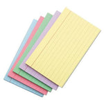 Universal Index Cards, 3 x 5, Blue/Violet/Green/Cherry/Canary, 100/Pack (UNV47216)